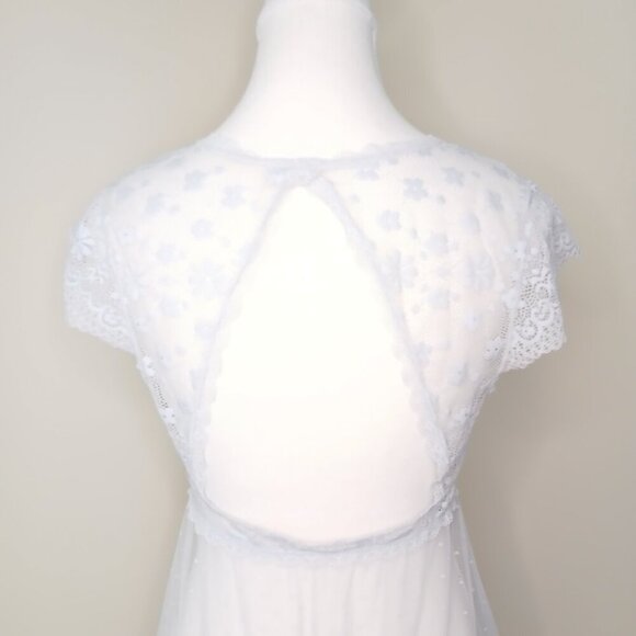 La Vie En Rose Sheer Stretch Baby Doll Chemise Blue Size M - Picture 6 of 8